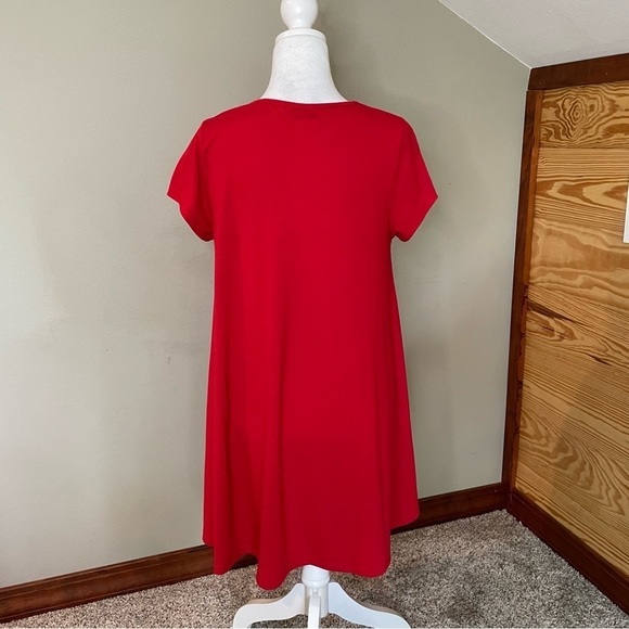 Glamorous Red Short Sleeve T-Shirt Dress Small - Picture 3 of 9